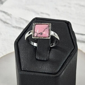 Pink Square Adjustable Fashion Ring  A36